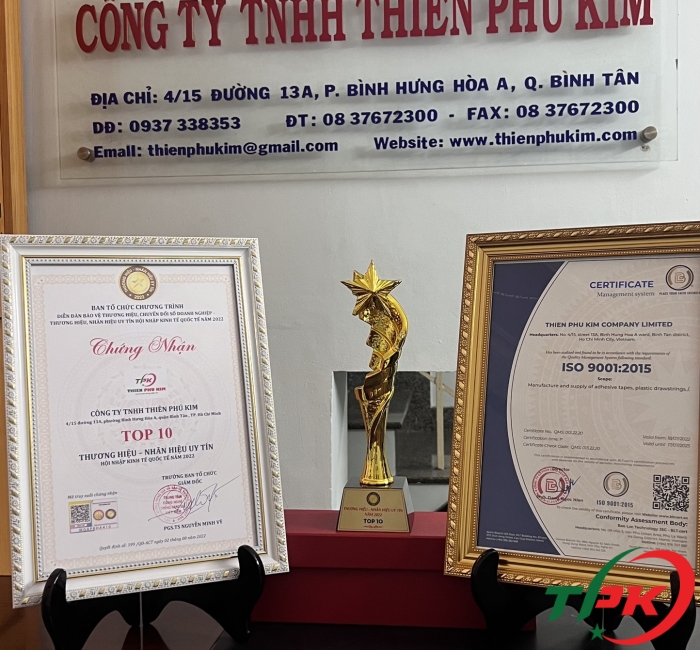KHEN THƯỞNG CỦA CTY THIÊN PHÚ KIM